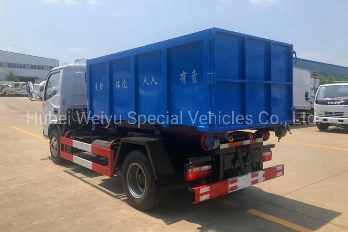 China Dongfeng 4cbm Roll off Refuse Collector Truck Hook Lift Garbage Truck