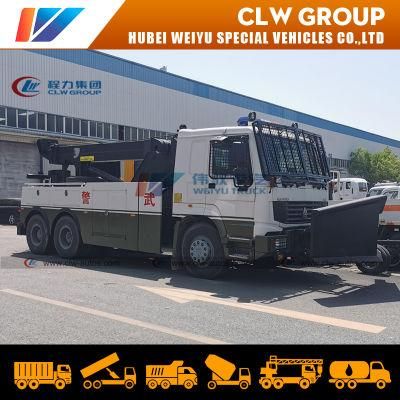 China 6*6 Sinotruk HOWO 16t 20tons 25t Road Recovery Towing Truck with Front Shovel Rescue Wrecker