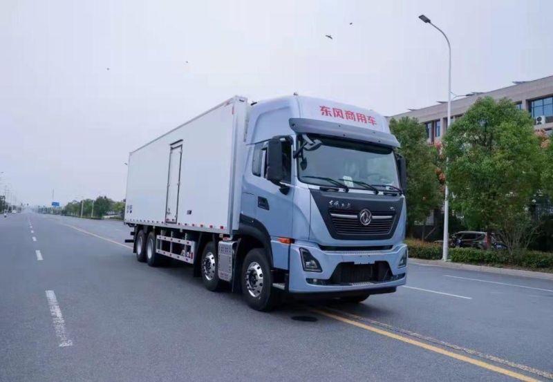 Dongfeng Tianlong 8*4 Diesel Fuel Type Refrigerator Van Truck