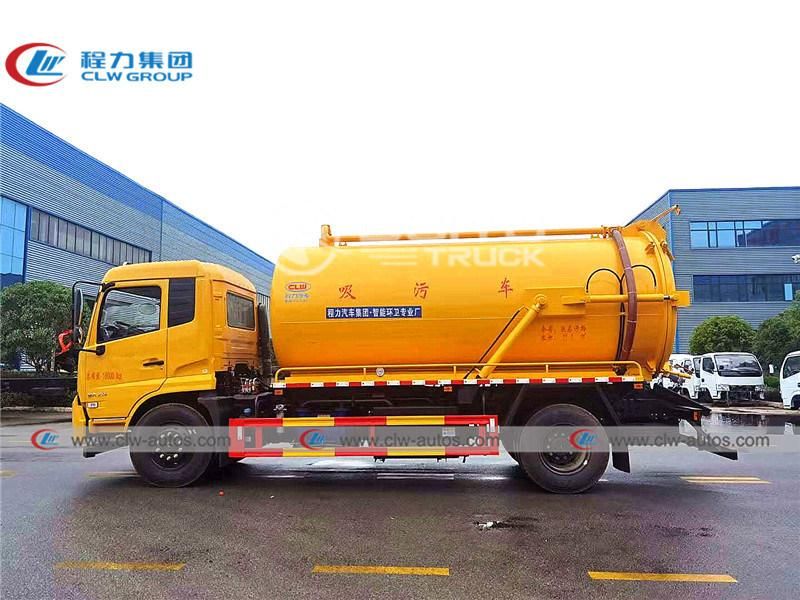 12000liters 12tons Dongfeng Tianjin Kinrun 4X2 Vacuum Sewage Suction Sewer Tanker Truck Septic Tank Truck for Sanitation Services