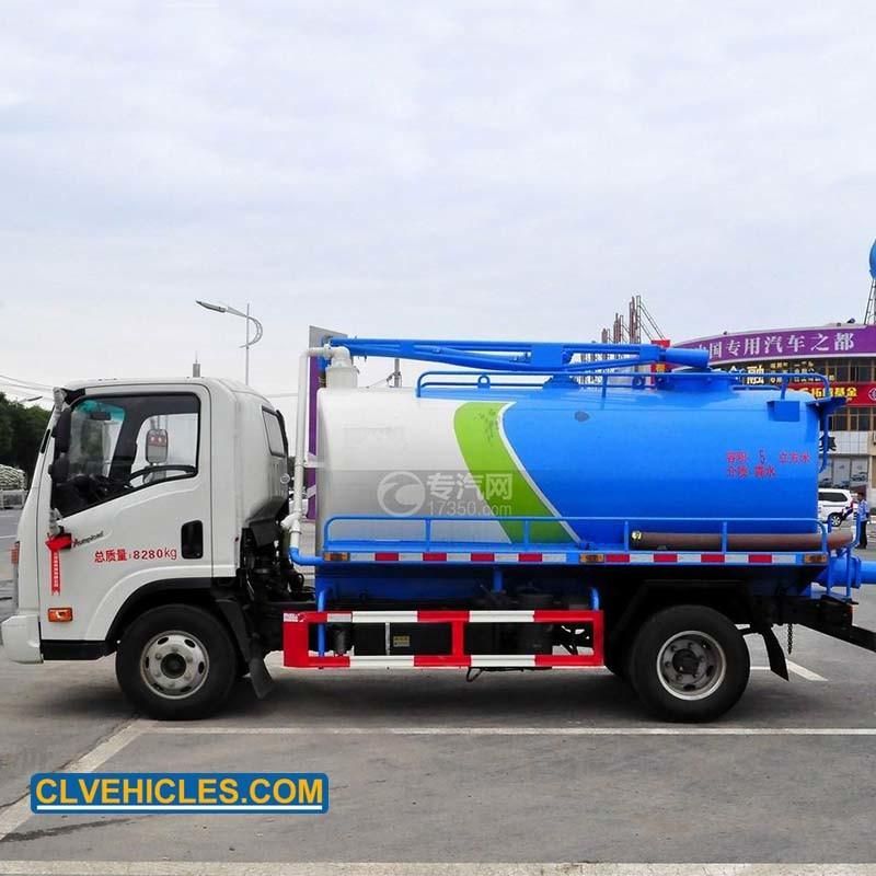 5cbm Vacuum Tank Jetting Sewage Cleaning Toilet Suction Tanker Sewage Truck