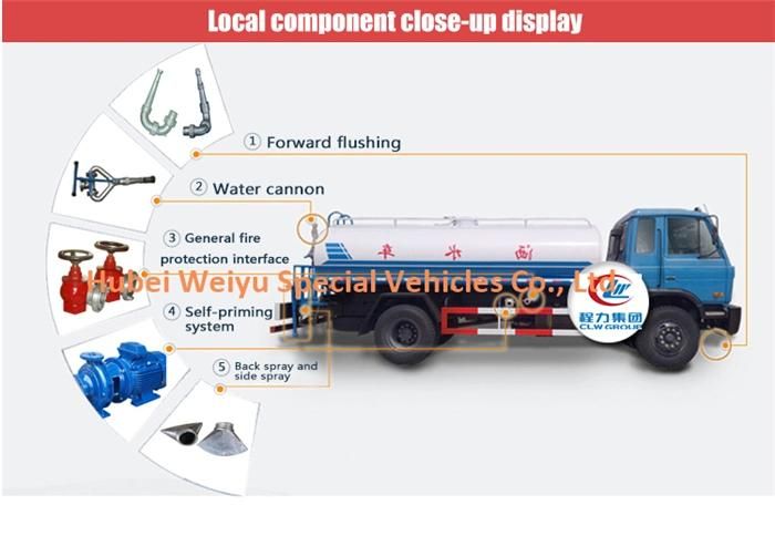 4000liters 4tons Dongfeng Water Tanker Truck 1000gallons Water Delivery Truck for Tender