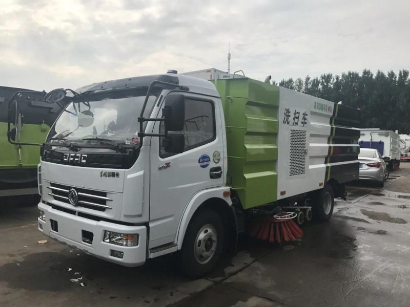 High Pressure Dongfeng 4X2 Road Washing / Sweeping Truck Vacuum Road Sweeper Truck