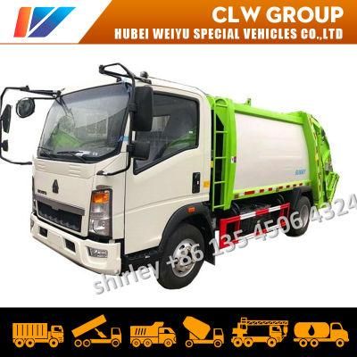 China 5tons 6t HOWO Waste Trash Rubbish Management Vehicle Refuse Compactor Truck for Sale