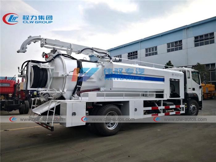 Foton 4X2 Sewer Vacuum Truck 7cbm 8cbm High Pressure Sewer Jetting Truck