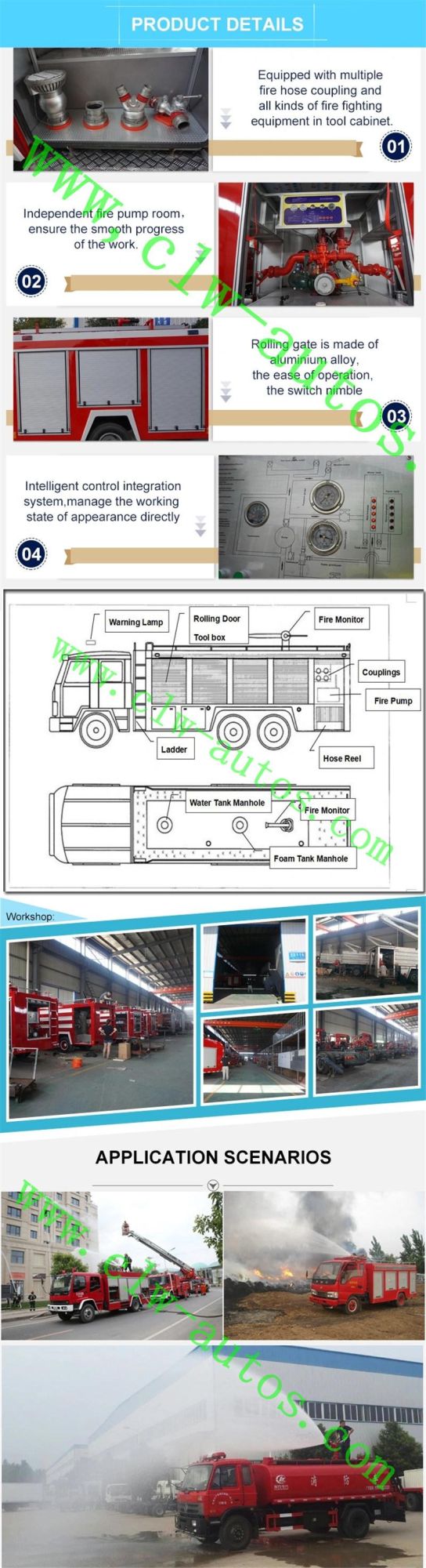 Sinotruk HOWO 4X2 Light Truck 4cbm 4000liters Water Tank Fire Fighting Truck