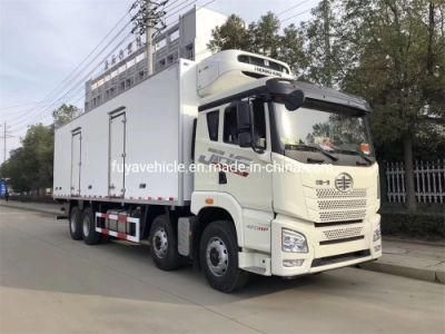 8X4 FAW Jh6 20ton 25ton 30ton 35ton Hevy Fiberglass Refrigerated Truck with Hooklift