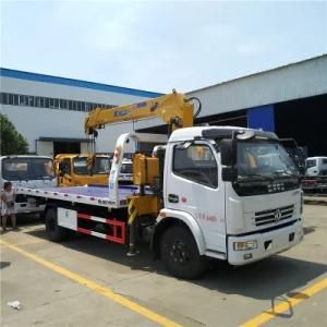 Dongfeng Wrecker Lifting Truck/ 4X2 Recovery Truck Mounted Crane Loading 3-4 Tons
