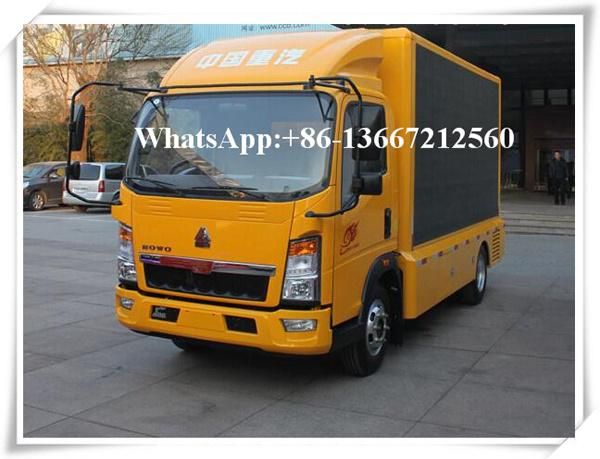HOWO 4*2 Mobile LED Screen Truck Billboard Display for Outdoor Road Advertising
