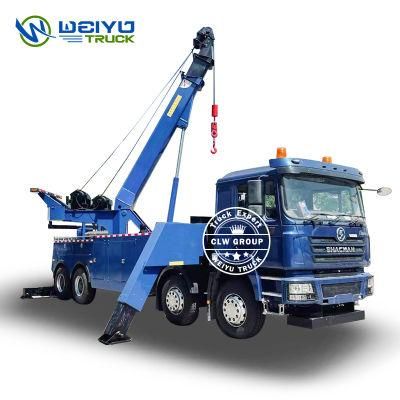 30tons 30t Shacman F3000 8*4 Wrecker Towing Truck with 360 Degree Rotary Turntable Crane for Road Recovery Rescue