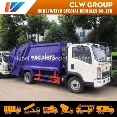 Rear Loader Garbage Compactor HOWO 6-Wheel 4tons 5 Cubic Meters 6cbm Compressed Refuse Truck for Nigeria