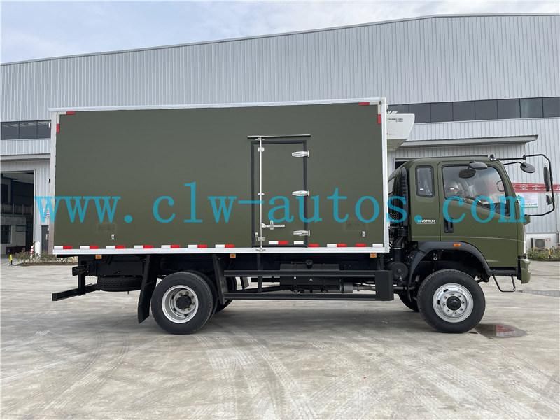 10tons 15tons 30cbm Sinotruk HOWO 4X4 Refrigerated Van Truck with Carrier Hanxue Thermo King Freezer Unit