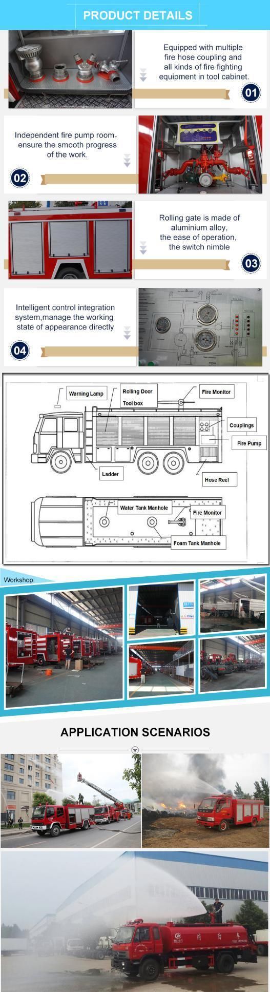 Sinotruk HOWO 266HP 8000L Water Fire Engine Fire Fighting Truck