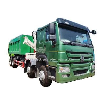 HOWO Hook Lift Garbage Truck with Crane