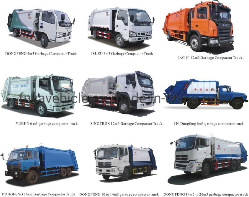 Foton 8cbm 5cbm Compressed Garbage Compactor Truck