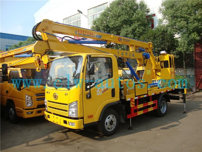FAW 4X2 16meters Folding Arm Aerial Work Platform Truck with Hydraulic Lifter Boom Truck