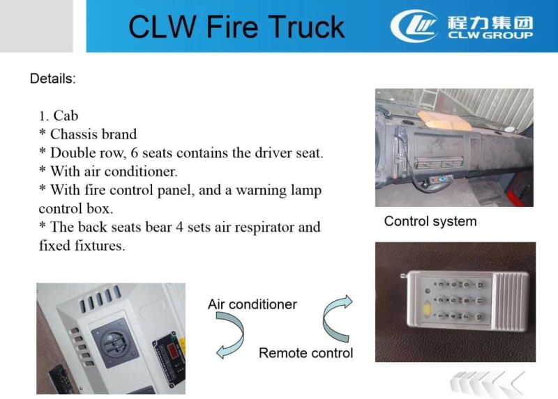 Clw Group Fire Truck with Fire Fighting Equipment