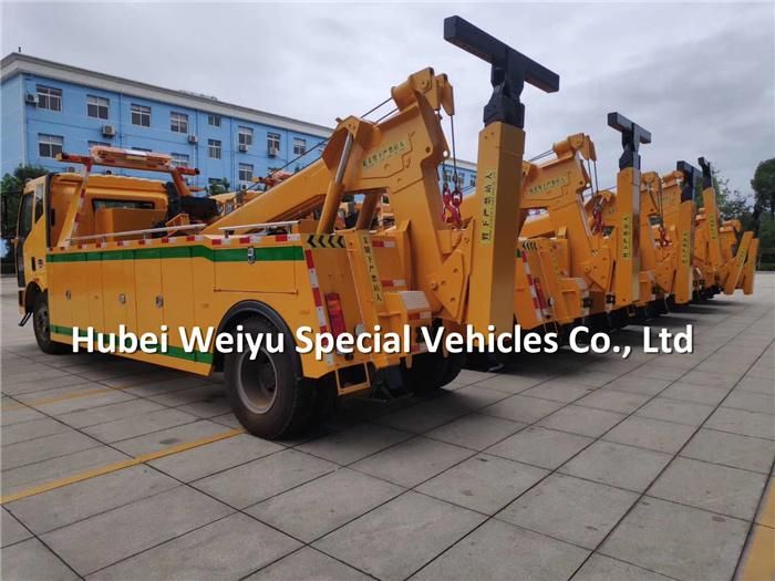 10t Medium Duty Rotator Road Rescue Wrecker 8tons FAW Tow Truck for Yutong Bus Towing