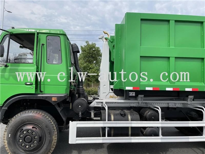 Dongfeng 153model Hydraulic Hooklift Garbage Truck with 13m3 Garbage Container