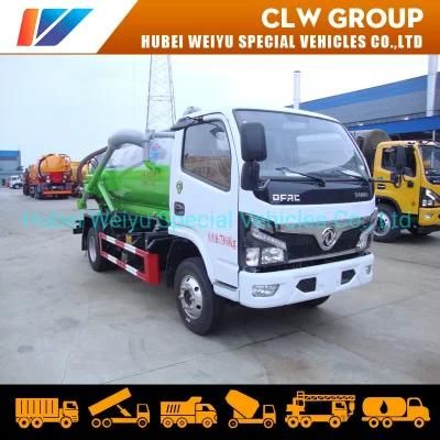 Dongfeng Furuica 4X2 3000liters Mini Vacuum Sewage Suction Tank Truck Sewer Suction Truck Septic Tank Truck