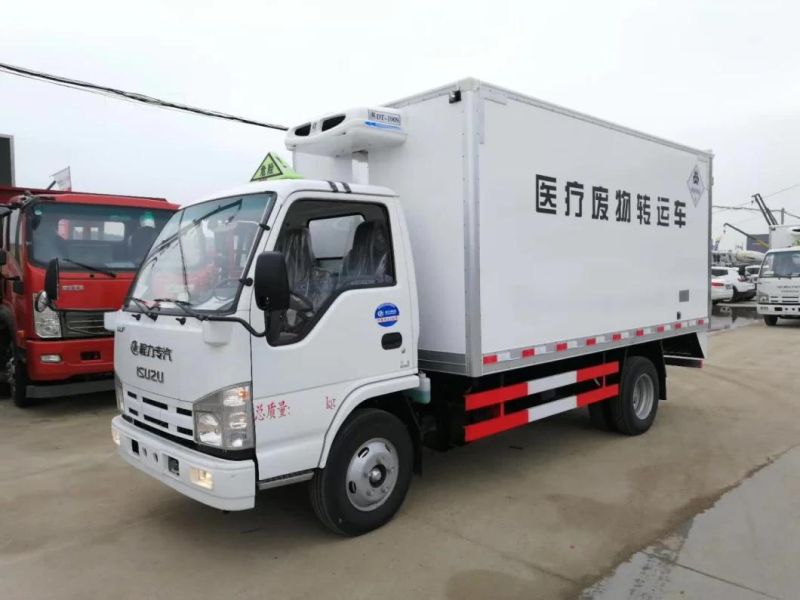 Isu-Zu Medical Waste Refuse Transfer Vehicle Hospital Waste Shippingtruck with Refrigeration Function