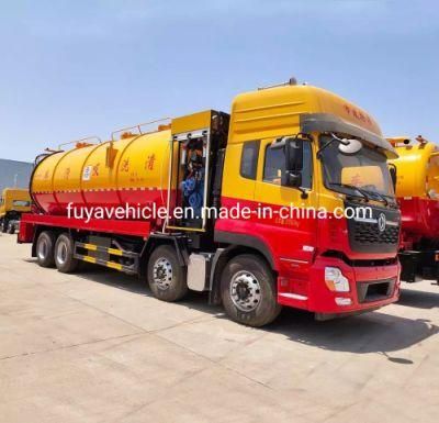 Dongfeng 8X4 22000 Liters 22 Tons High Pressure Sewage Vacuum Suction Truck for Sale