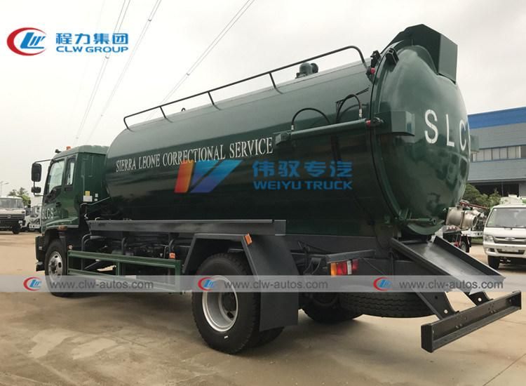 Japan Ftr High Pressure Vacuum Fecal Suction Vehicle 12000liters Sewage Sewer Cleaning Truck