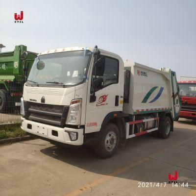 Sinotruk HOWO 4X2 Rhd/LHD 110HP 5-10cbm Compressed Compactor Garbage Truck