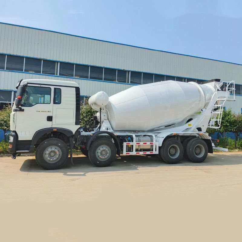 12 Cbm Concrete Mixer Truck HOWO 4 Axles 17200kgs Capacity