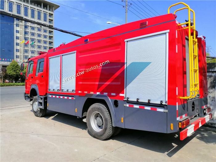 HOWO 4X2 6000L 6ton Water and Foam Tanker Fire Truck Emergency Rescue Fire Fighting Truck