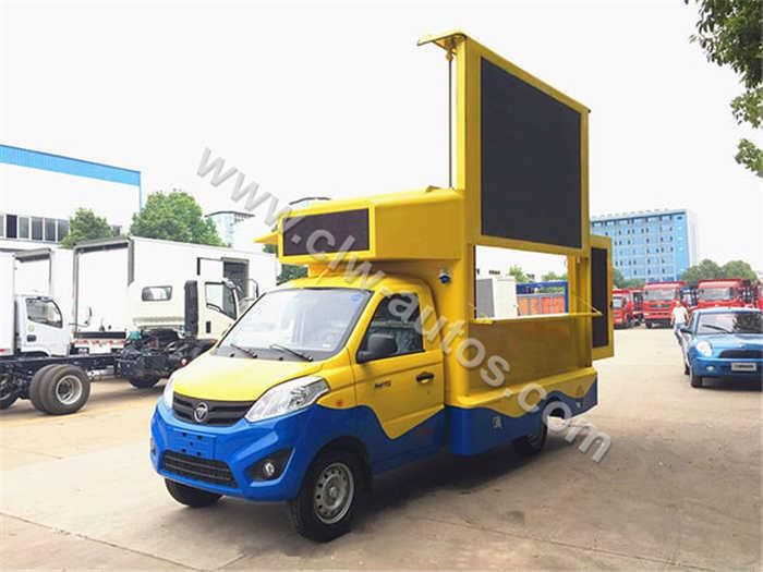 Foton Mini Advertising Truck with Mobile Stage Screen Lifting