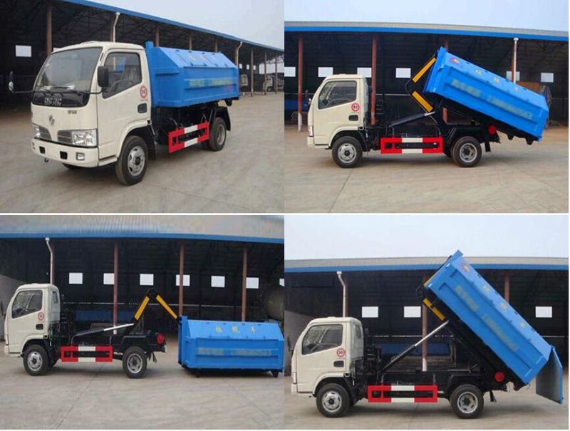 New Design DFAC 4X2 Hook Lift Hydraulic System Roll on Roll off Garbage Truck