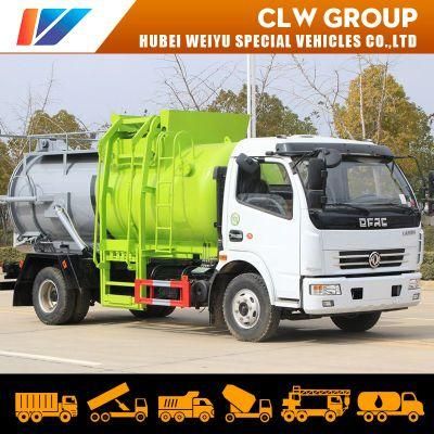 China Dongfeng 6000liters/6cbm Kitchen Refuse Truck Side Loading Kitchen Waste Garbage Truck