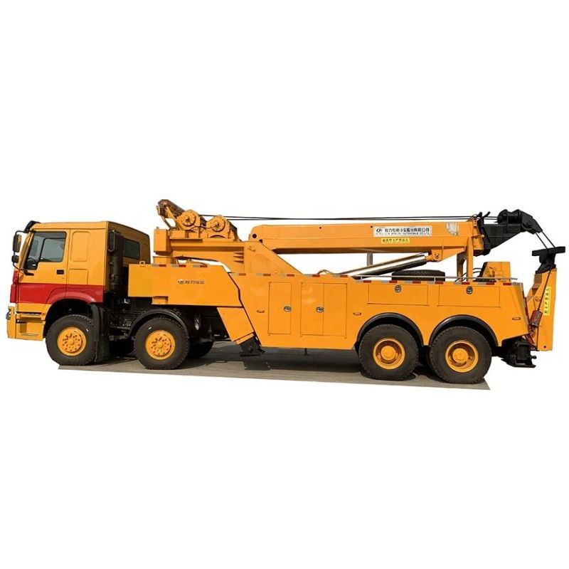 Heavy Duty HOWO 12 Wheels 40 Tons Towing Wrecker Truck with 3-Section 360 Degree Rotating Boom for Sales