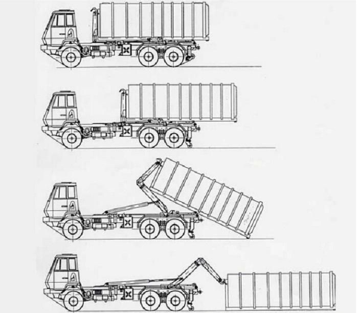 Dongfeng 4 Cbm Arm Hook Garbage Truck with Multi Garbage Bins