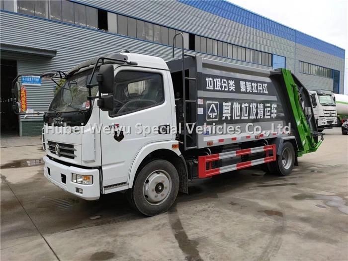 Dongfeng 6cbm Compactor Garbage Truck Rear Loader High Compression Waste Truck