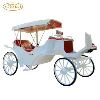 New Style Wedding Sightseeing Horse Carriage High Quality Victoria Horse Drawn Carriage Wagon for Sale