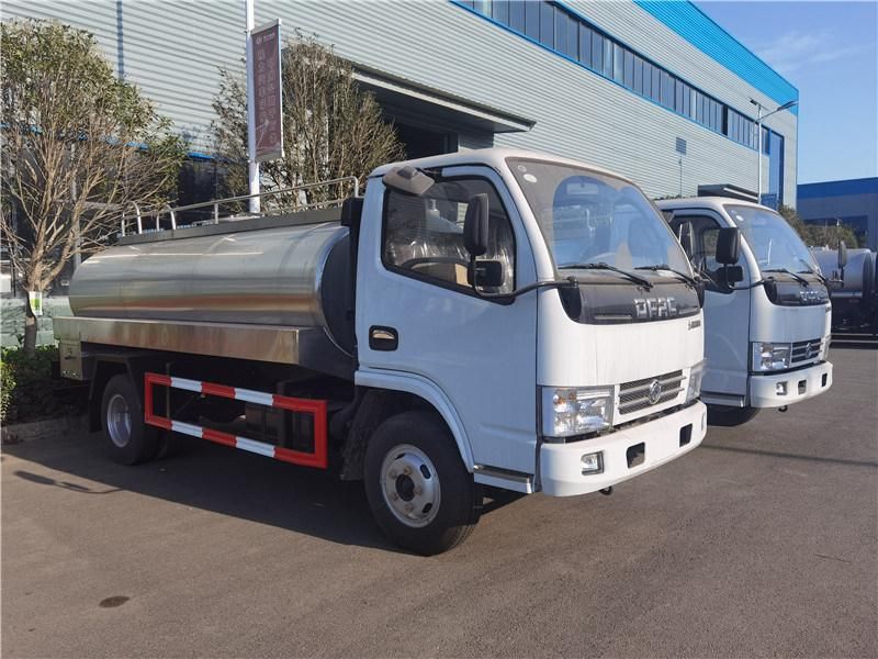 I Suzu HOWO Dongfeng 4X2 5000liters 4000liters 3000liters Stainless Steel Milk Tanker Truck for Sale