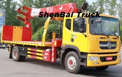 China Supplier Shenbai Sale Dongfeng One and Half Row Wrecker Tow Truck with 8 Ton Stiff Boom Crane