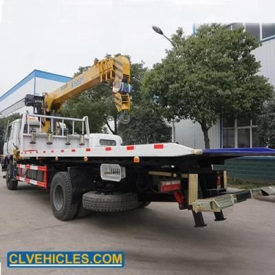 Dongfeng 4*2 5tons Flatbed Wrecker Tow Truck Mounted Crane