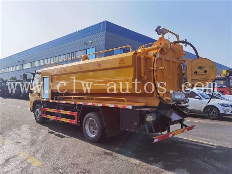 Dongfeng Duolicar 7000liters 7cbm 7m3 Vacuum Sewage Suction Truck Sewer Tank Truck Septic Tank Truck with High Pressure Water Cleaning System