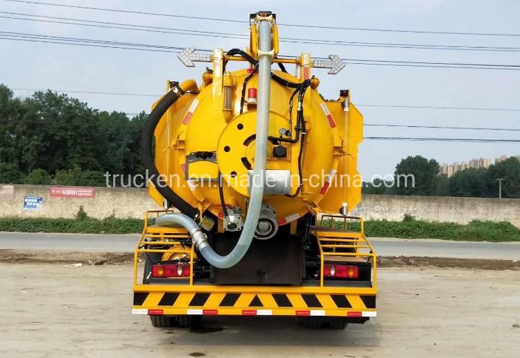 Dongfeng 10000litres 12000L Diesel Engine Drain Jetter Sewer Cleaning Sucking Combined Sewage Jetting Truck