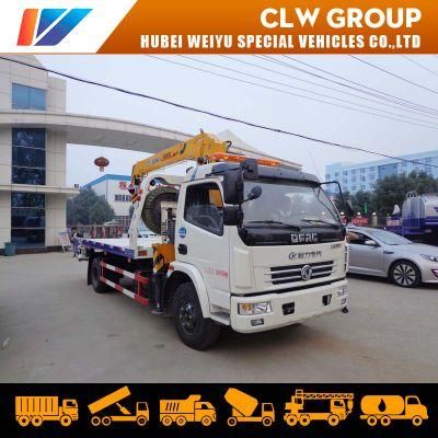 Dongfeng Rollback Tow Truck Mounted Crane Wrecker Flatbed Wheel Lift Car Carrier