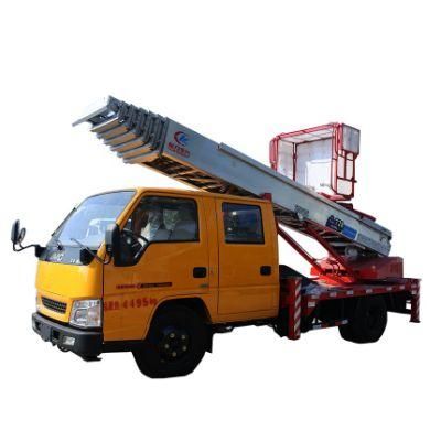 Outdoor High-Altitude Work Vehicles with 28 Meters Folding Expansion Ladder and 4 Hydraulic Legs for Aerial Platform Operations