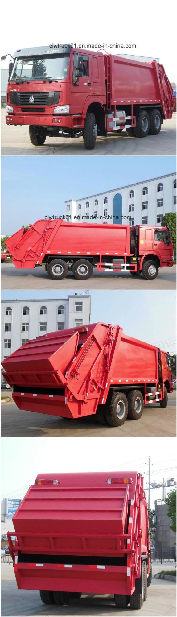 China Self Discharging HOWO Garbage Compactor Truck for Sale