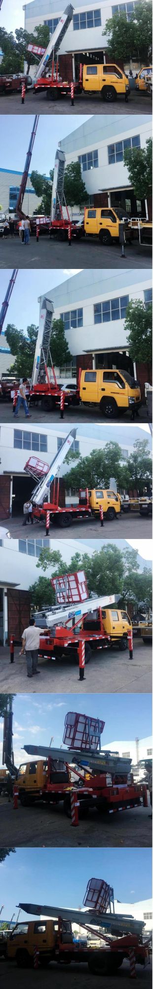 Truck Mounted Telescopic Ladder Truck for House Building Goods Lift and Download (House Furniture Moving Cherry Picker Hydraulic 28 M Aerial Platform Ladder)