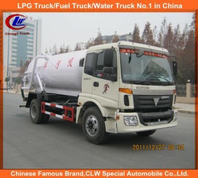 Heavy Duty 4X2 8000L Foton Vacuum Sewage/Fecal Suction Truck