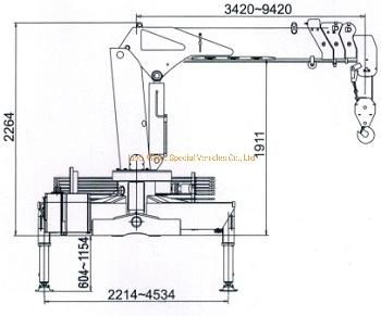 New 3ton/4ton/5ton Truck Mounted Crane Telescopic Boom Wrecker Rollback