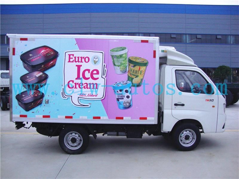 Foton Mini 1-2tons Gasoline Refrigerated Truck Fresh Meat Vegetables Refrigerated Truck 4X2 Refrigerator Van Box Truck for Pakistan