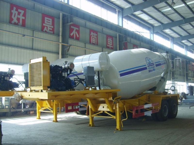 Hot Sale 8cbm 10cbm Concrete Mixer Semi Trailer with Diesel Generator